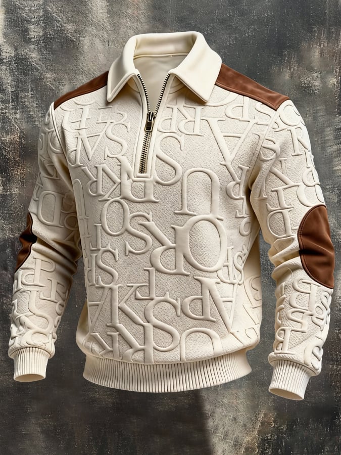 Sudadera texturizado Paneling And Color-Block de manga larga para hombre