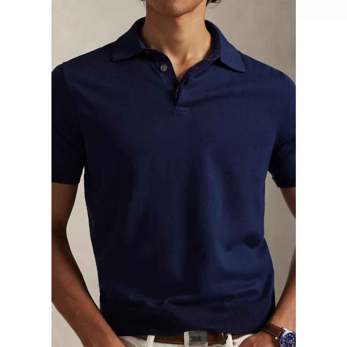 Cotton Polo-Collar Sweater - 3