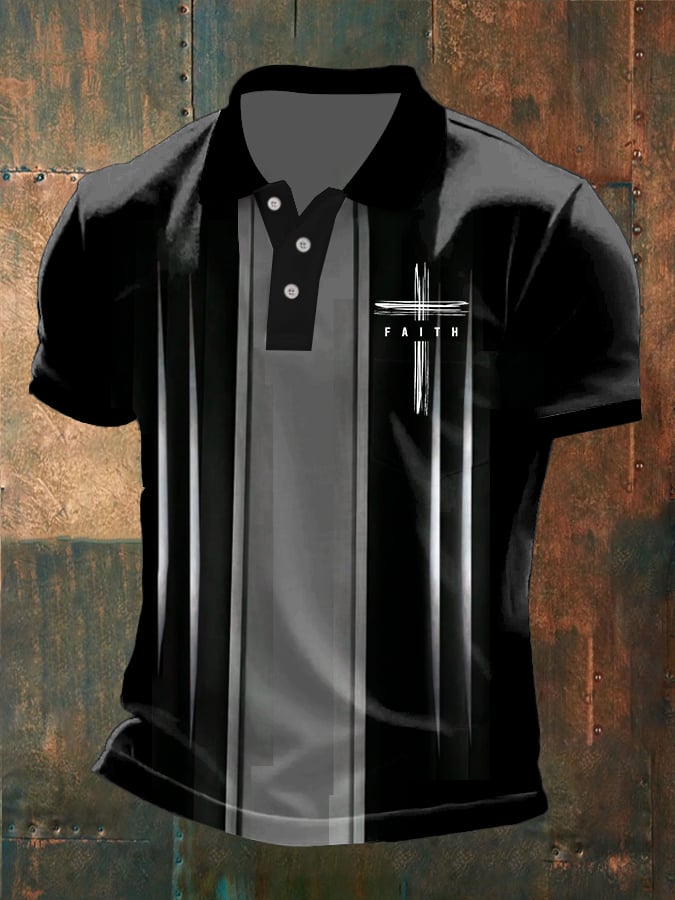 Camisa polo Faith estampado Button Design para hombre