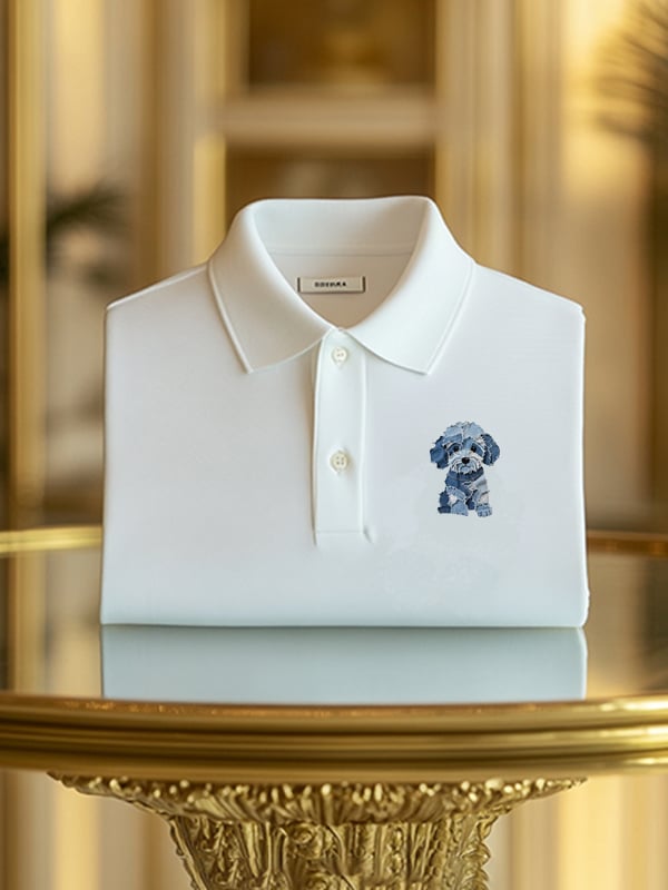 Camisa polo ejecutivo casual Bear Button de manga corta para hombre