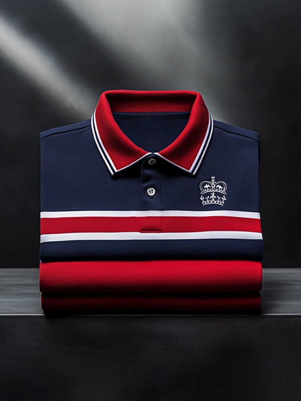 Camisa polo clásico ejecutivo Logo estampado Button para hombre