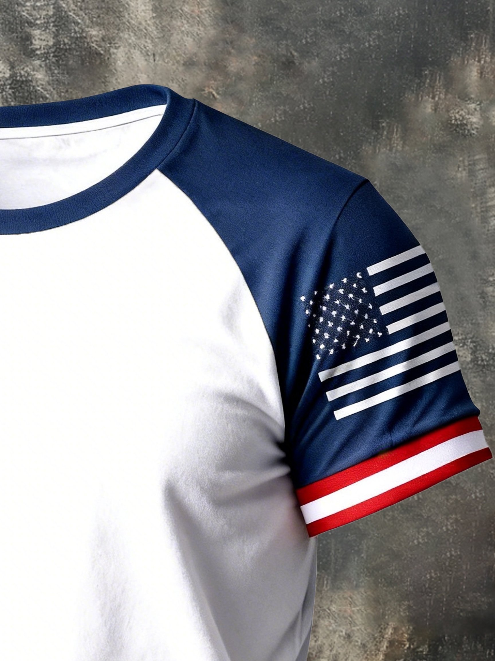 Vintage Patriot Raglan de manga corta Top para hombre
