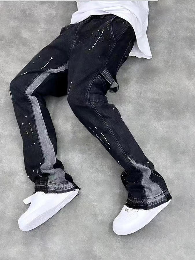 Elegantee casual Contrast Jeans para hombre