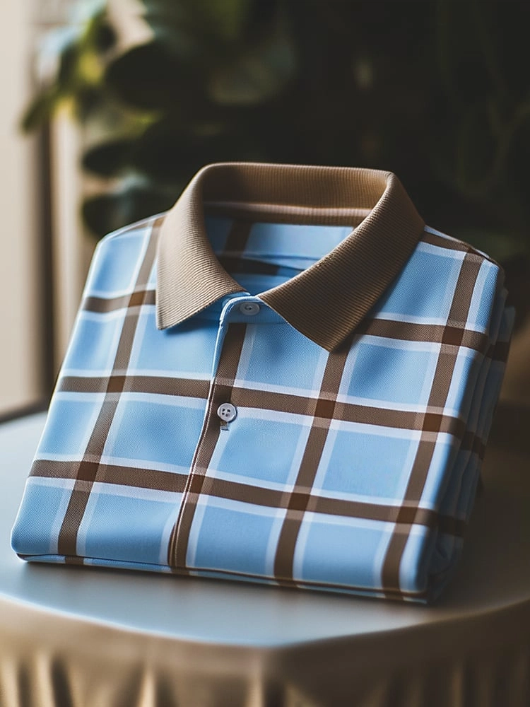 Camisa polo clásico ejecutivo Logo Button de manga corta para hombre