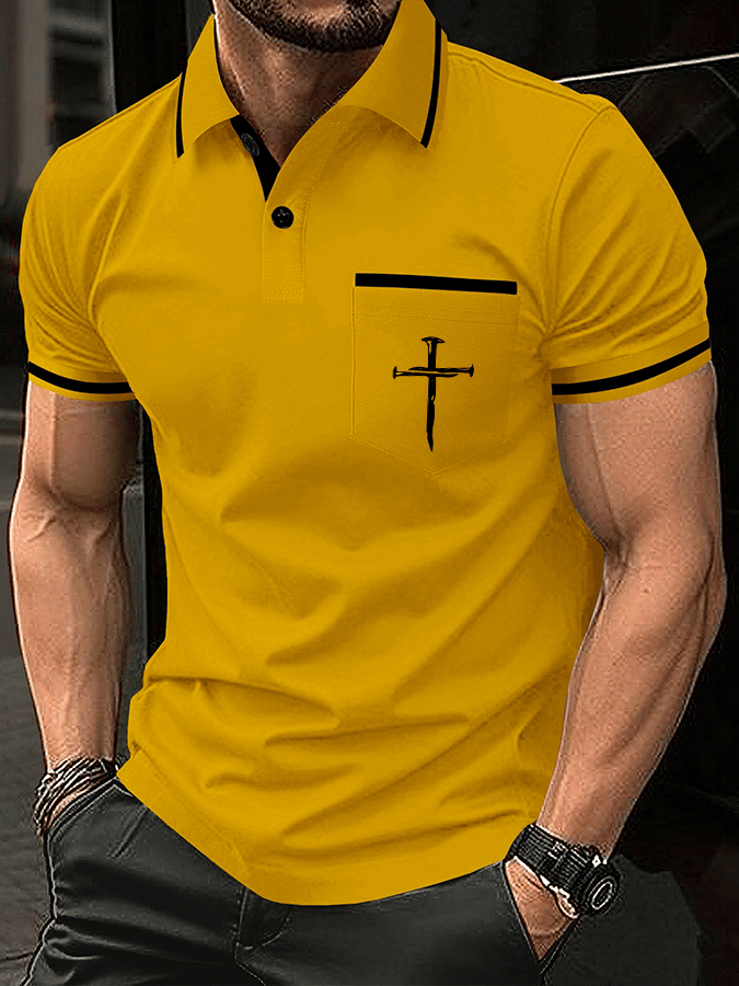 Camisa polo Faith estampado casual (With bolsillos) para hombre