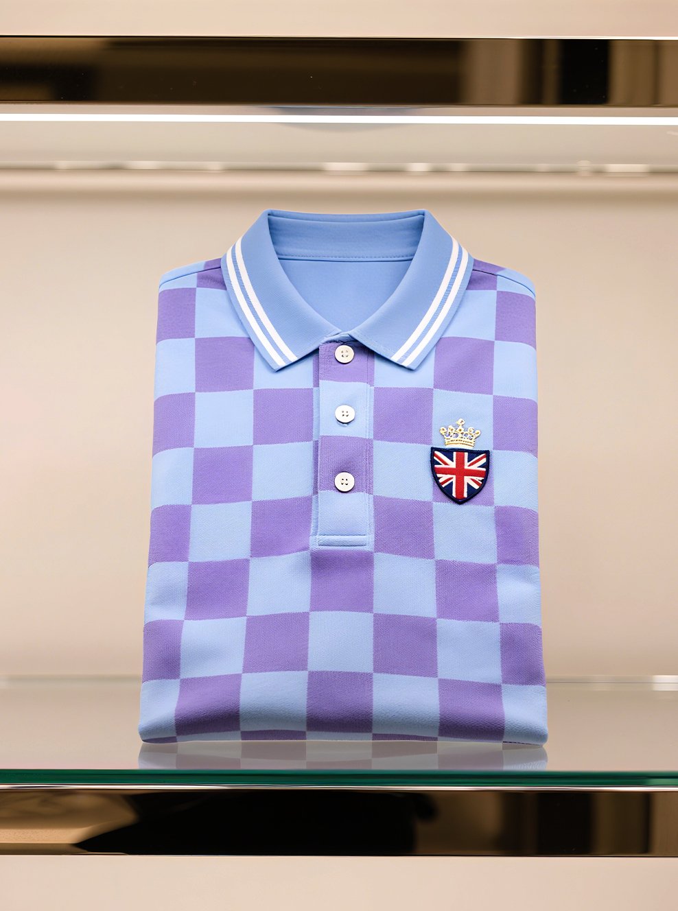 Camisa polo ejecutivo casual Union Jack Button de manga corta para hombre