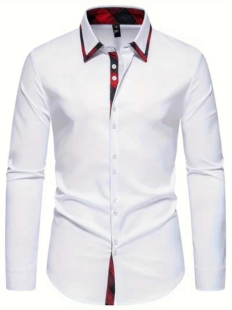 Camisa Street Style ejecutivo casual estampado de manga larga para hombre