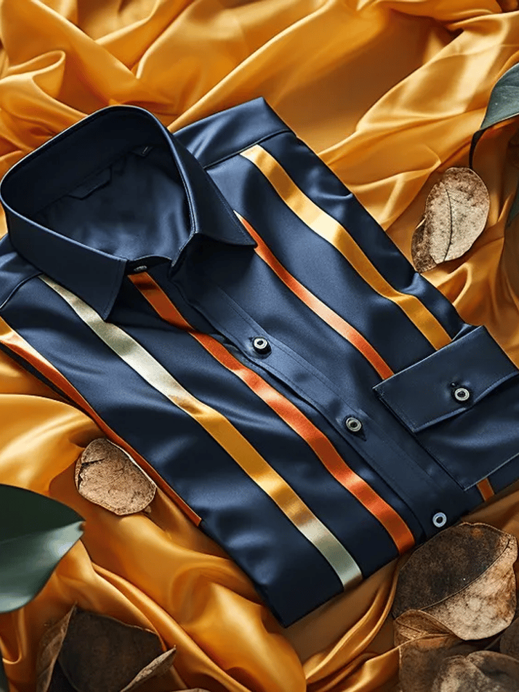 Camisa elegante Romantic a rayas de manga larga para hombre