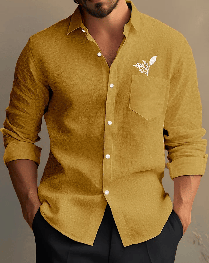 Camisa ejecutivo casual de manga larga para hombre