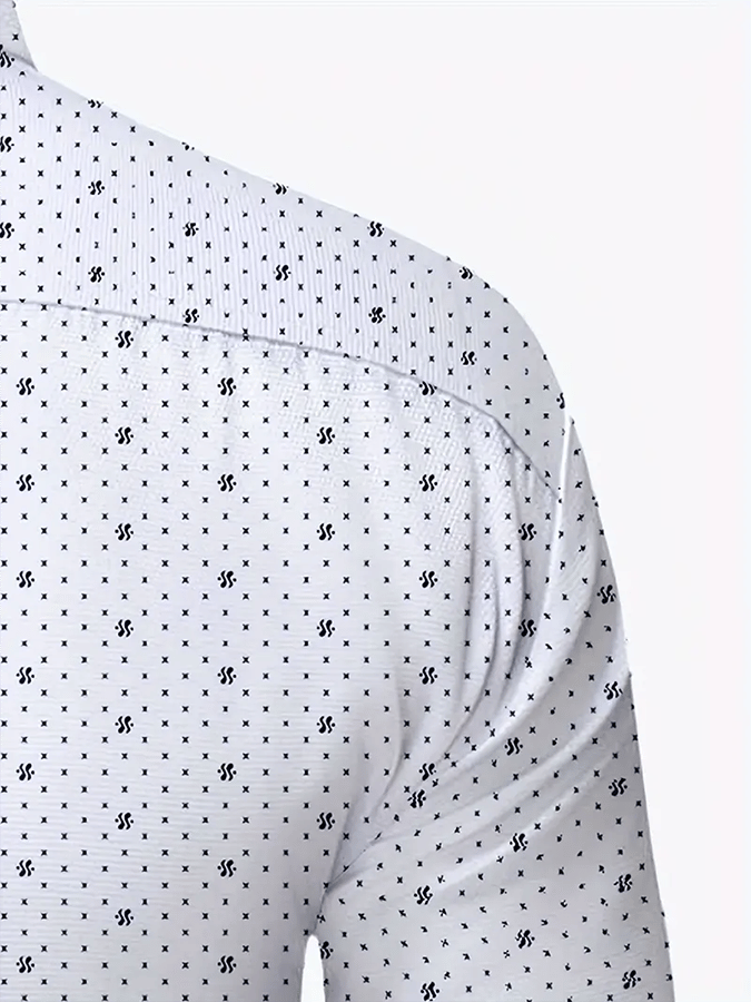 Camisa geométrico ejecutivo casual para hombre
