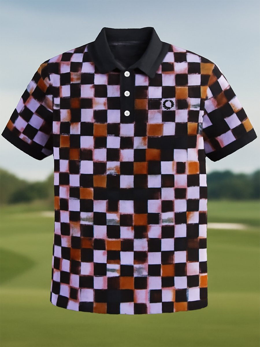 Camisa polo ejecutivo casual Button de manga corta para hombre