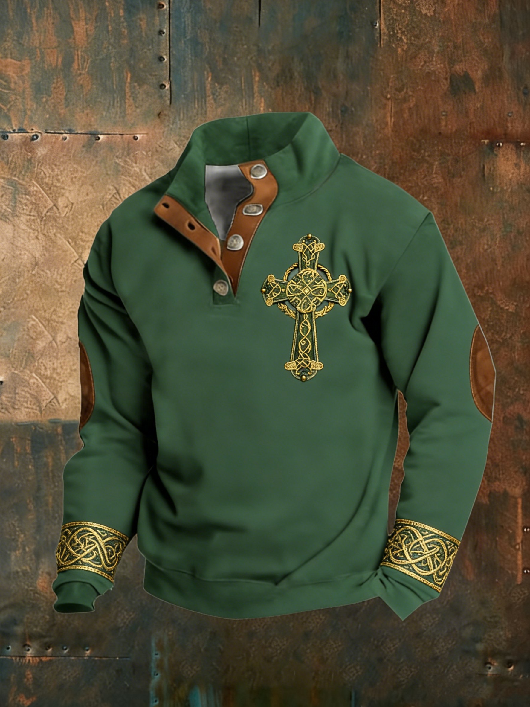 Sudadera Irish St. Patrick's Day Celtic High Cross Knots de manga larga