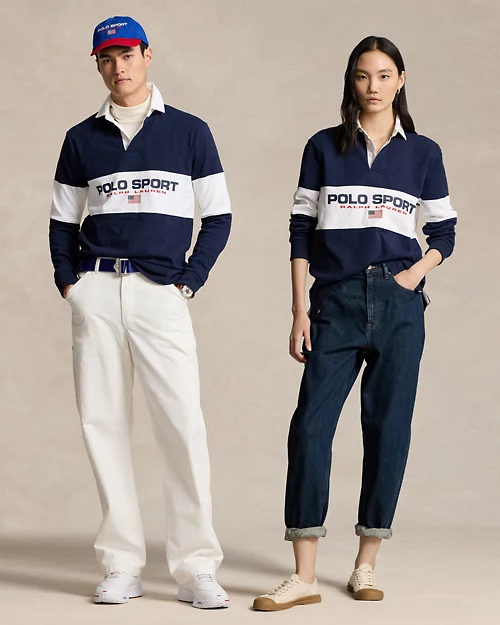 Camisa de rugby deportiva tipo polo de corte clásico para hombre