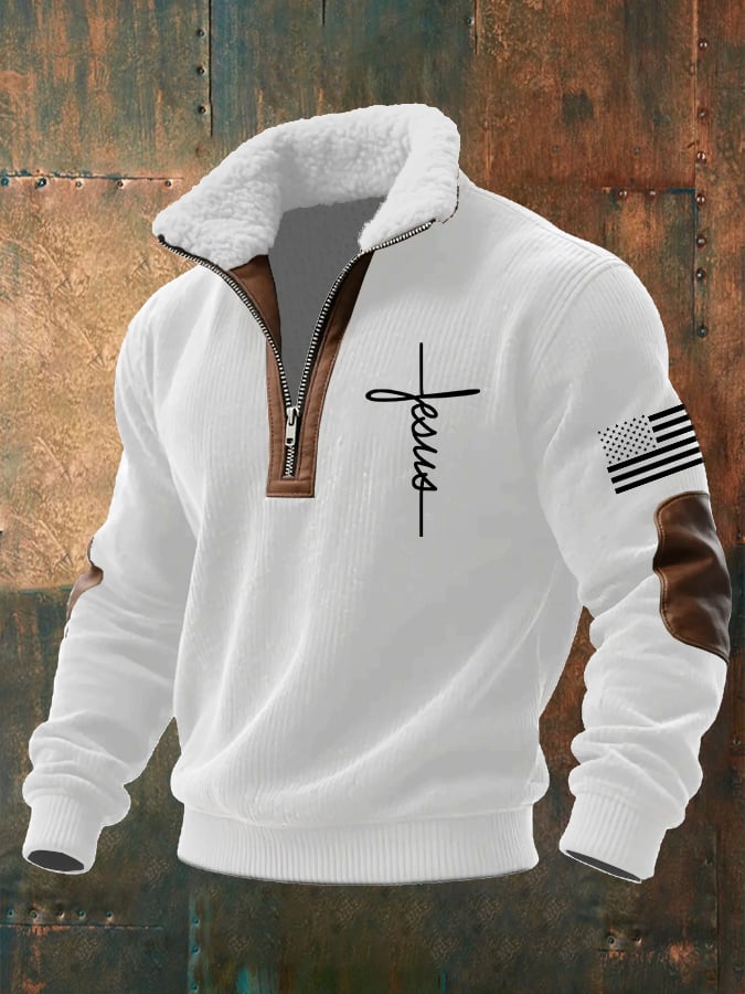 Sudadera casual Faith retro texturizado para hombre