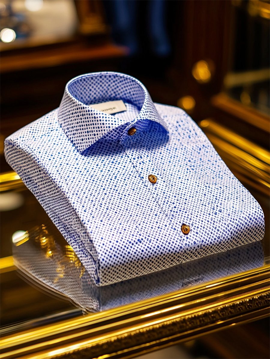 Camisa satén Luxe de manga larga con botones para hombre