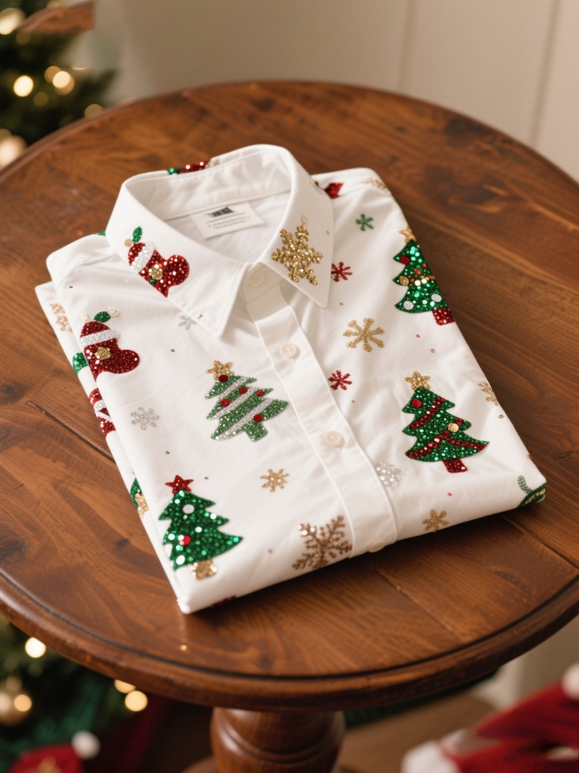 Camisa casual Christmas de manga larga para hombre