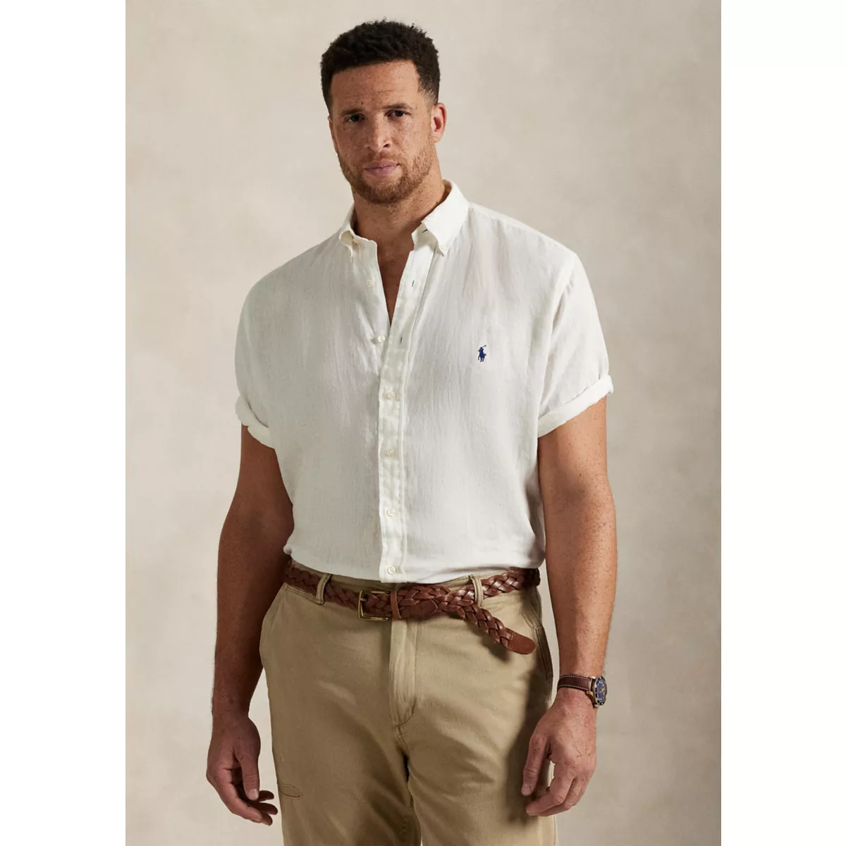 Big & Tall Linen Shirt - 1