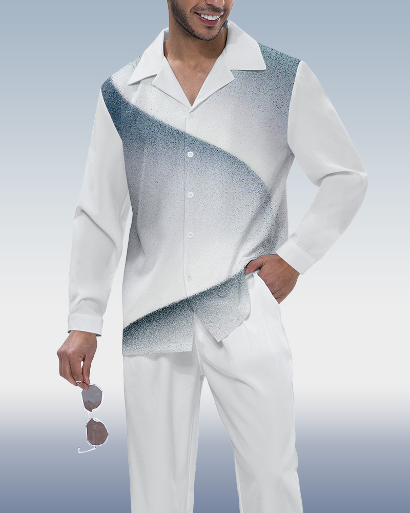 Camisa Gradient estampado de manga larga Walking Suit 331 para hombre