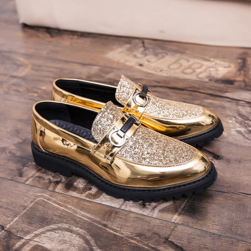 Zapatos British de moda Matching Sequin ejecutivo Dress cuero