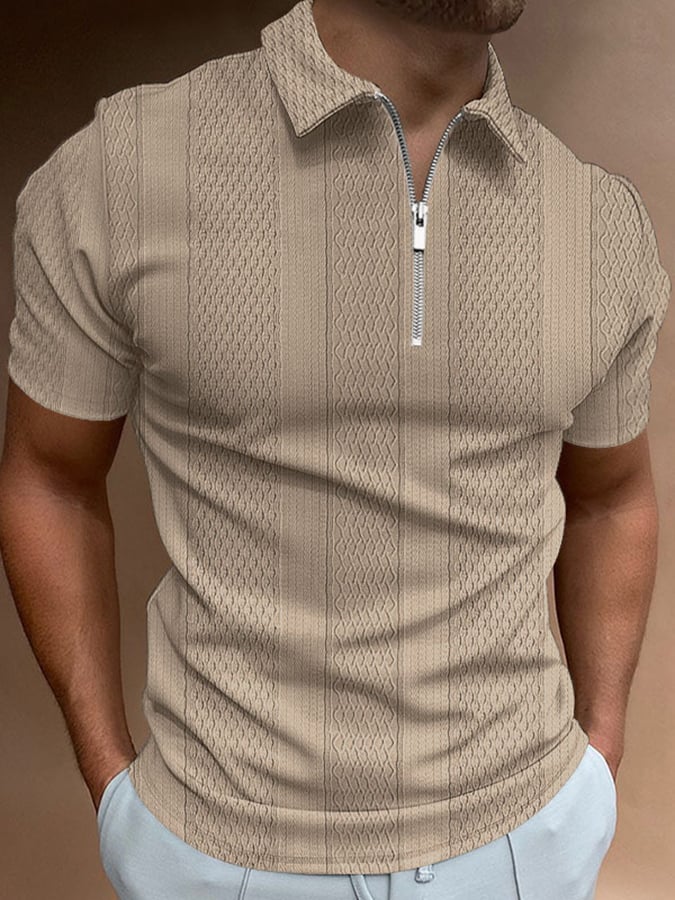 De moda casual solapa tejidoted jacquard Polo