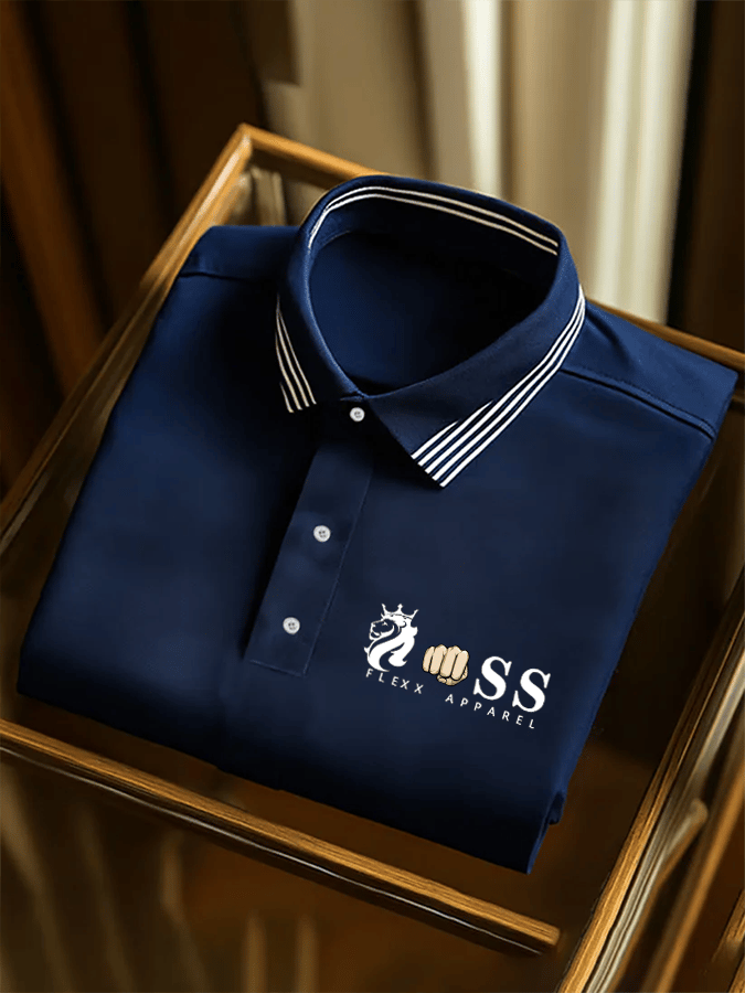 Camisa polo de moda ejecutivo Letter estampado casual de manga corta para hombre