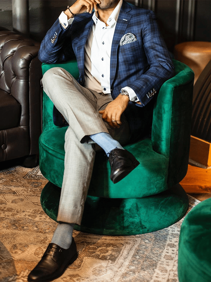 Chaqueta vintage Single-Breasted a cuadros Gentleman's ejecutivo Suit para hombre