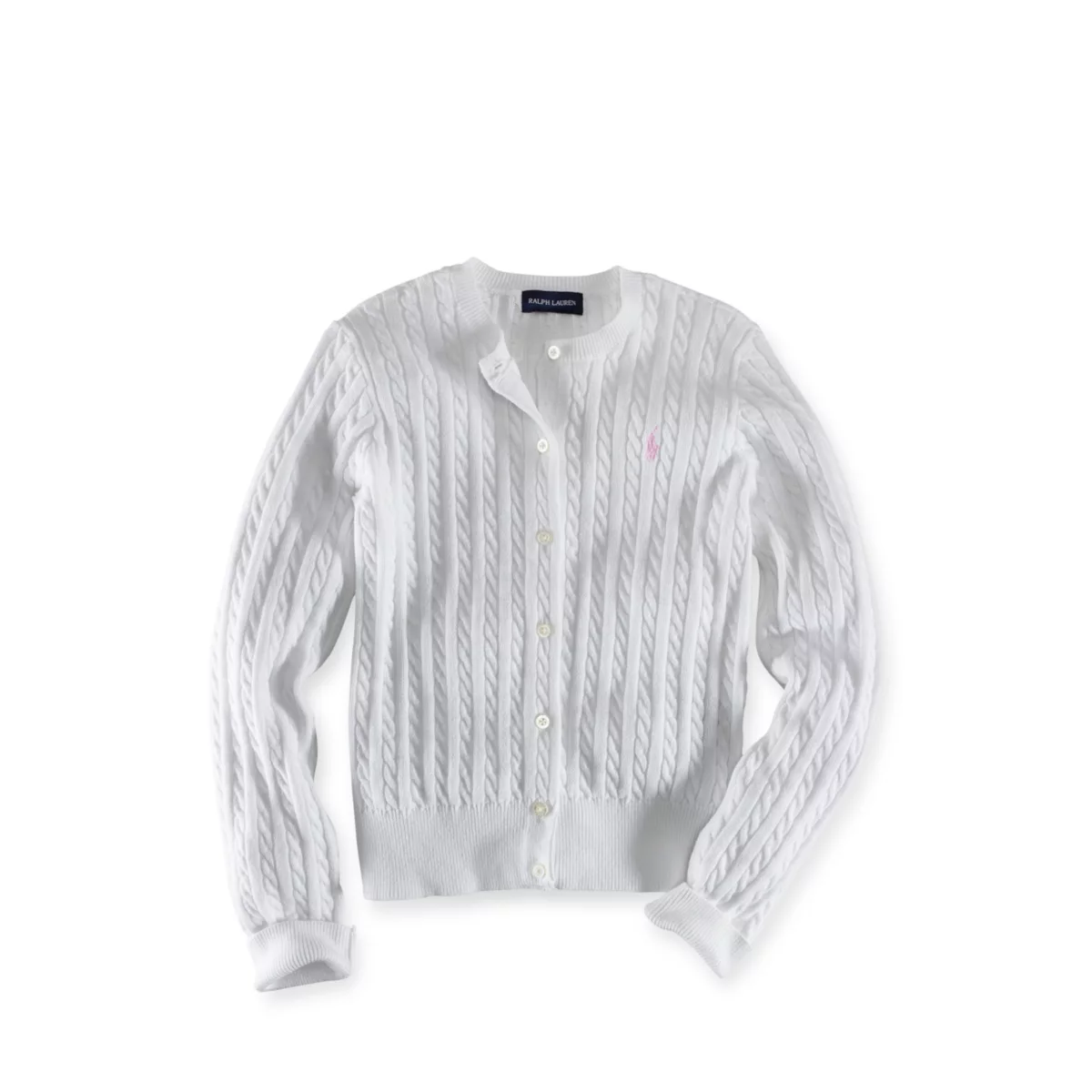 Girls 2-6x Mini Cable Cotton Cardigan - 5
