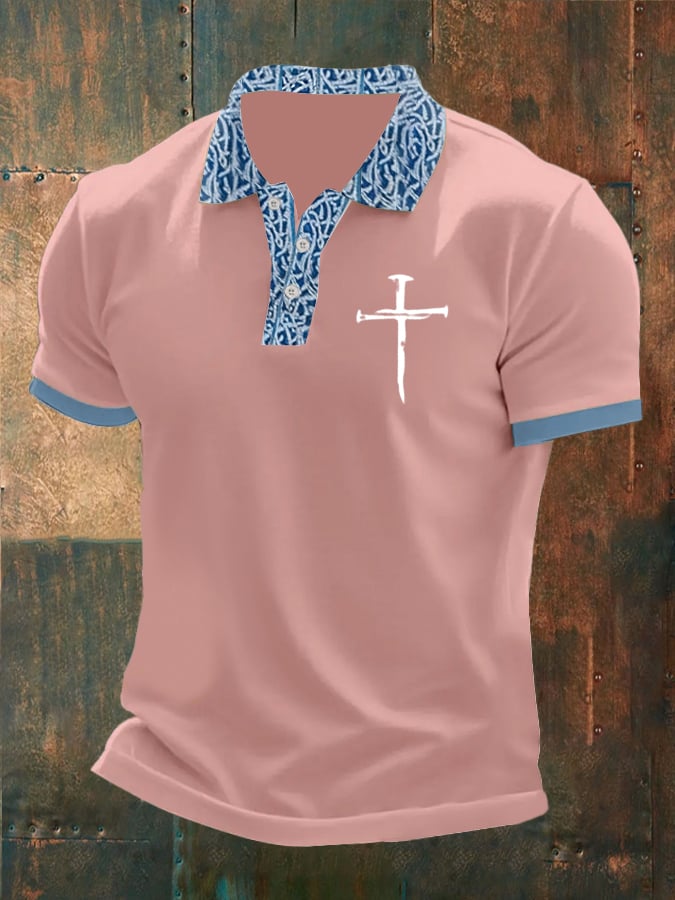 Camisa polo Faith estampado Button Design para hombre