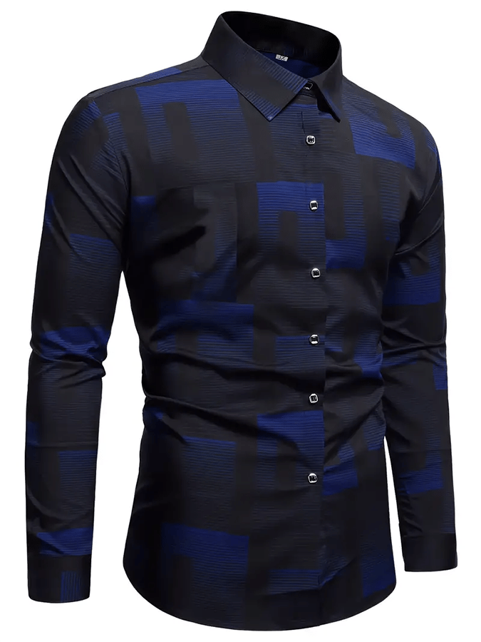 Camisa geométrico Design ejecutivo casual para hombre