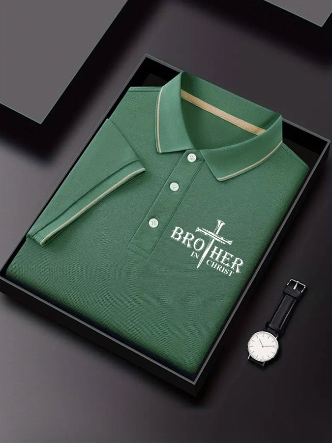 Camisa polo Brother In Christ estampado Contrast para hombre