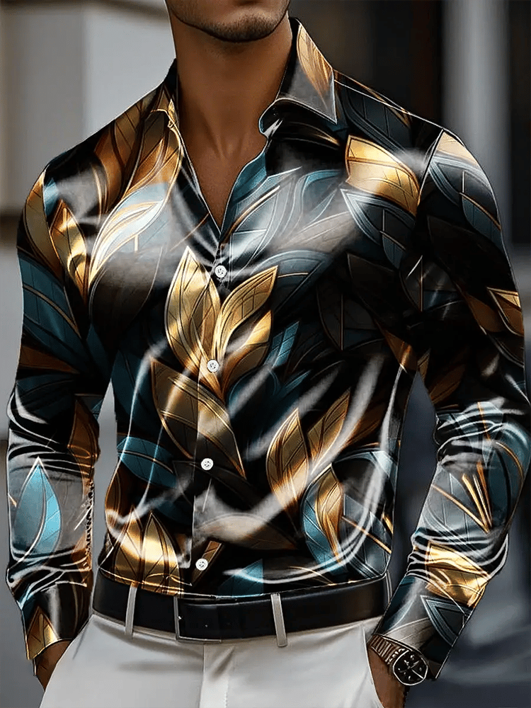 Camisa vintage de manga larga para hombre