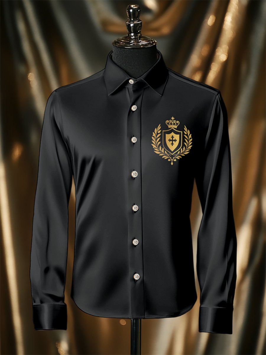 Camisa seda de lujo ejecutivo de manga larga para hombre
