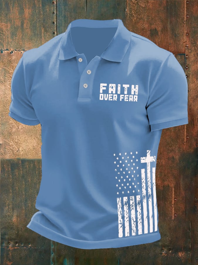 Casual Contrast Color Faith Polo para hombre