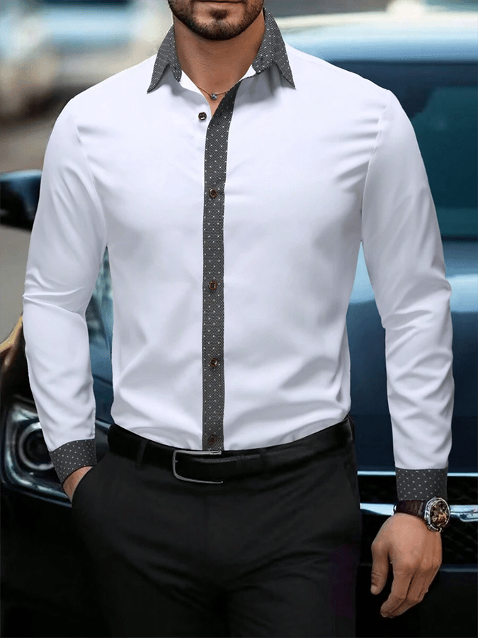 Camisa geométrico Design ejecutivo casual para hombre