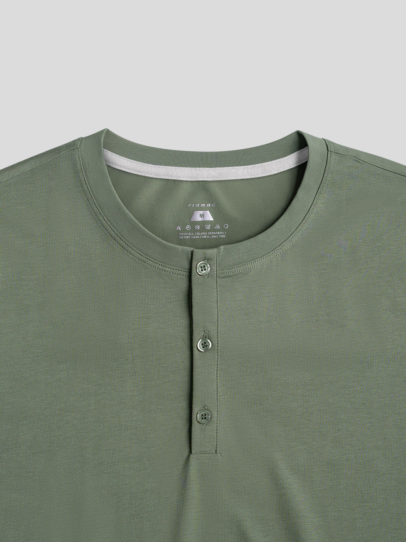 StaySmooth de manga larga Henley Drop-Cut Tee