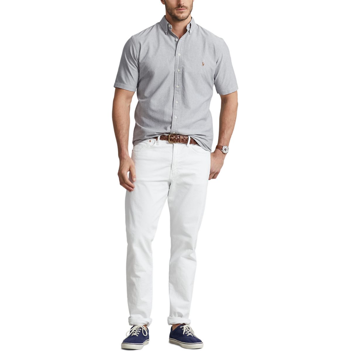 Big & Tall Oxford Short-Sleeve Shirt - 4