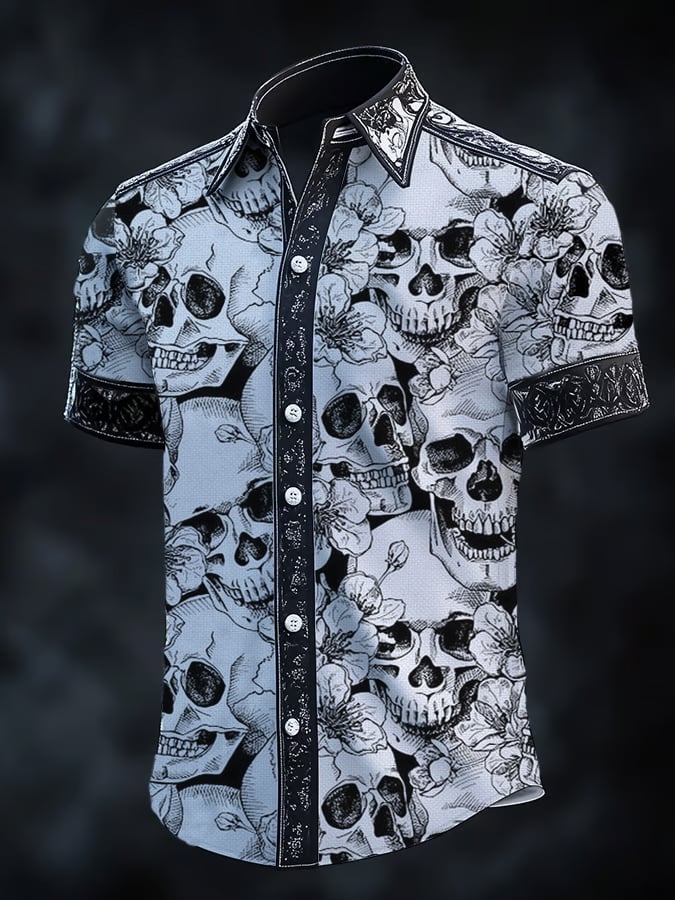 Camisa Gothic Dark de manga corta para hombre