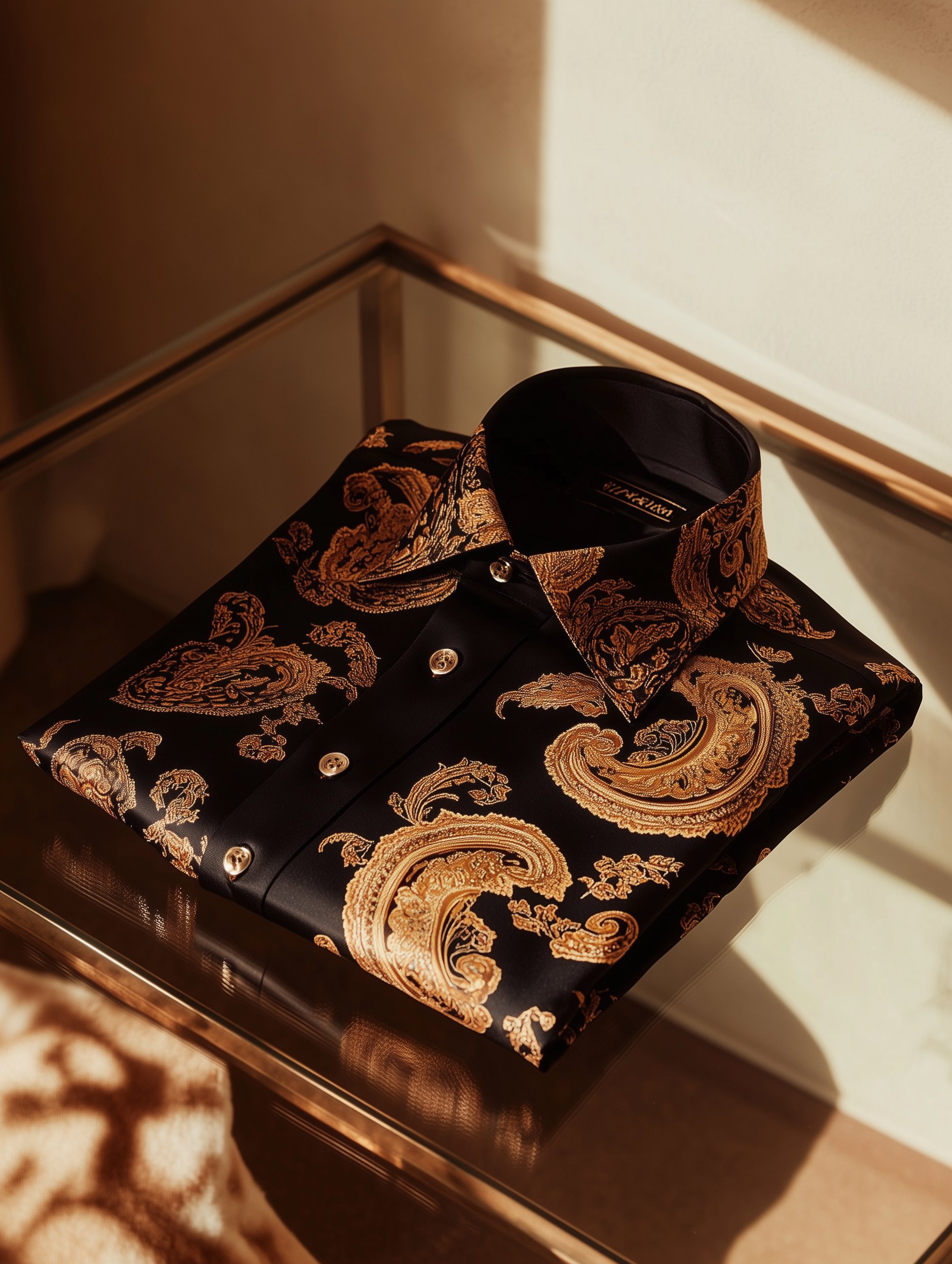Camisa ejecutivo casual Italy Paisley Old Money solapa de manga corta para hombre