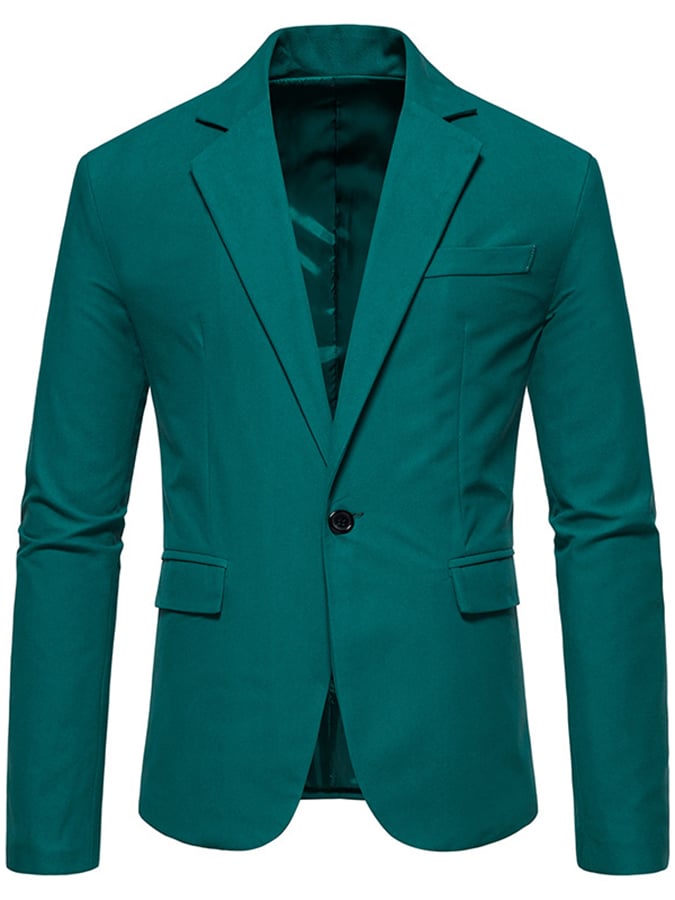Saco formal Single-Button Faux gamuza para hombre