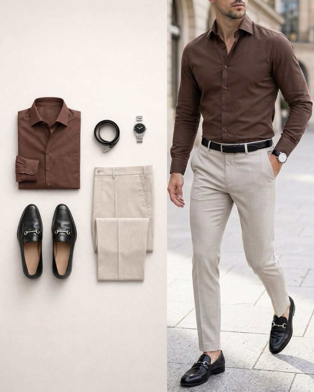 Conjunto de dos piezas ejecutivo casual camisa And Trousers para hombre