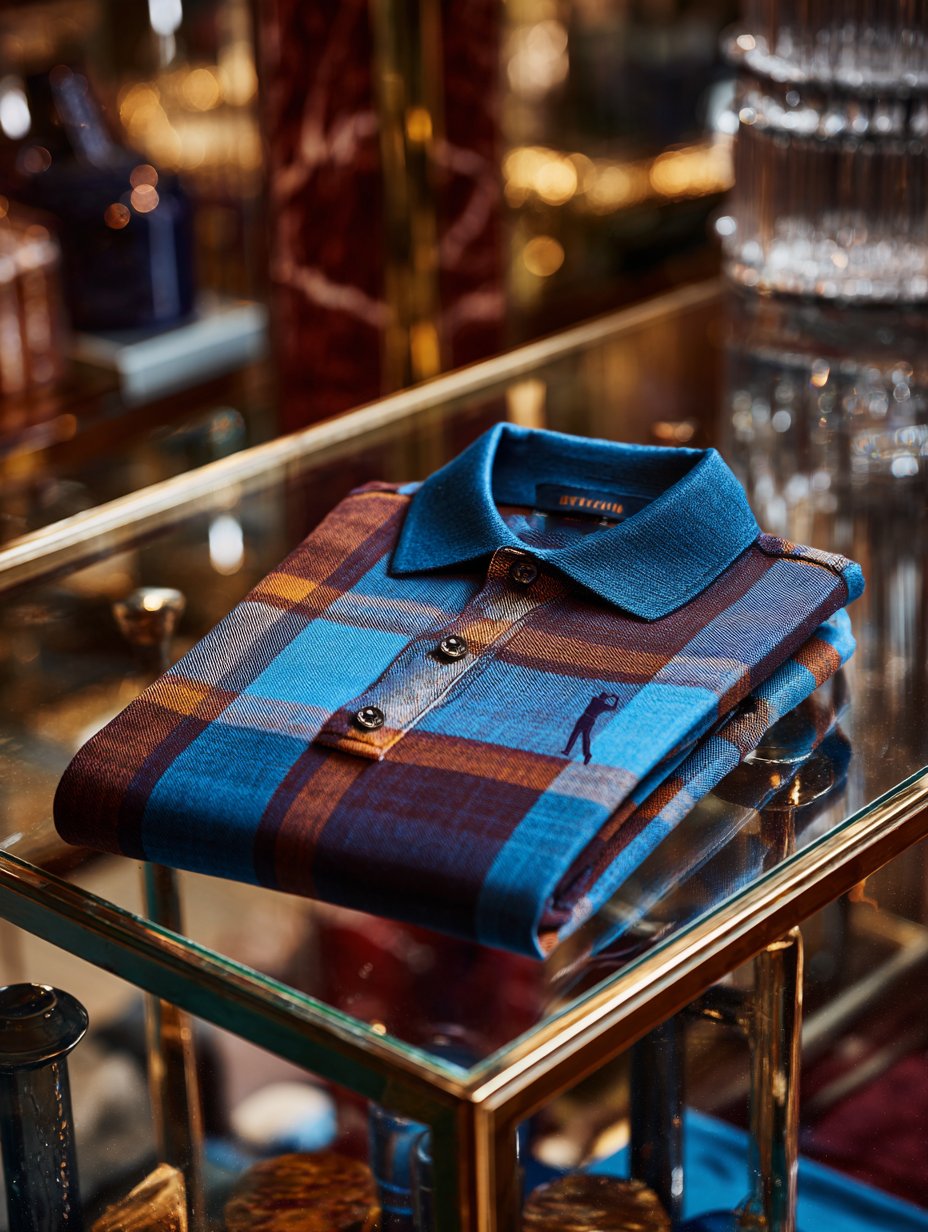 Camisa polo Check ejecutivo casual de manga corta para hombre
