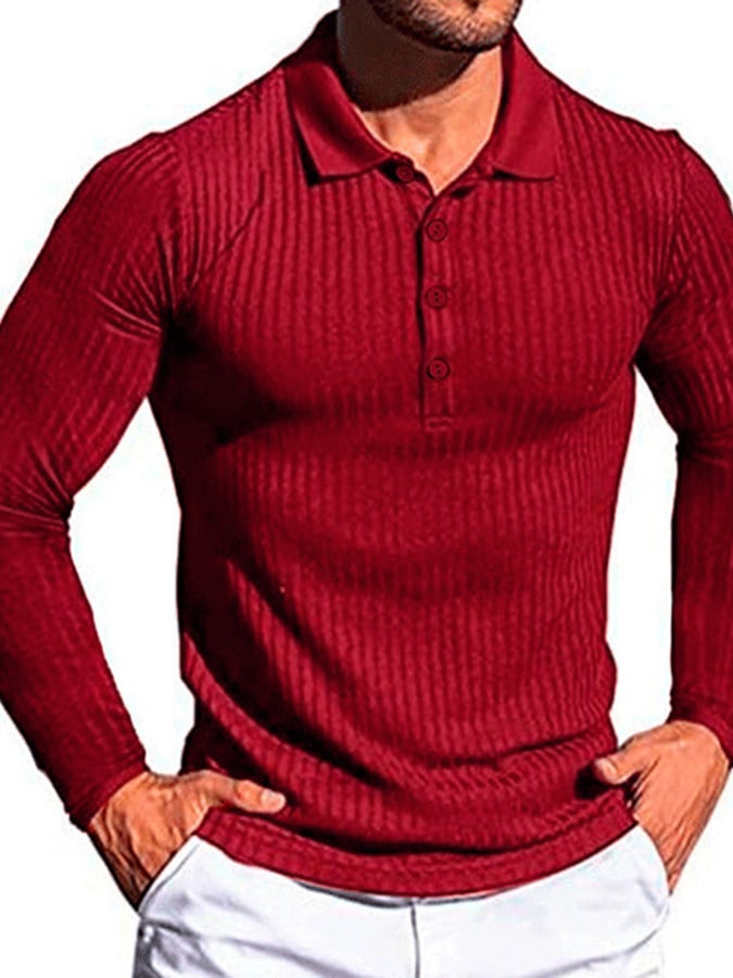 Casual Sports elástico Vertical rayas Polo Knicamiseta