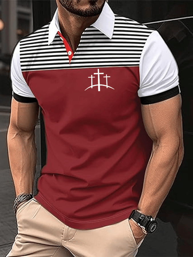 Camisa polo Faith estampado casual para hombre