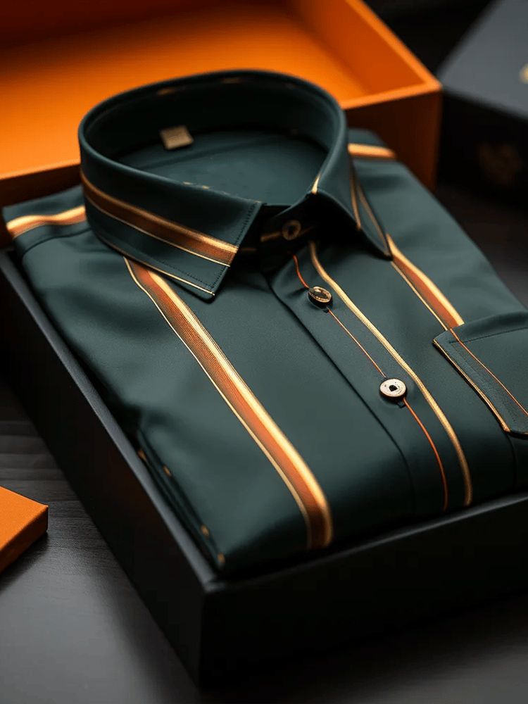 Camisa elegante Romantic a rayas de manga larga para hombre