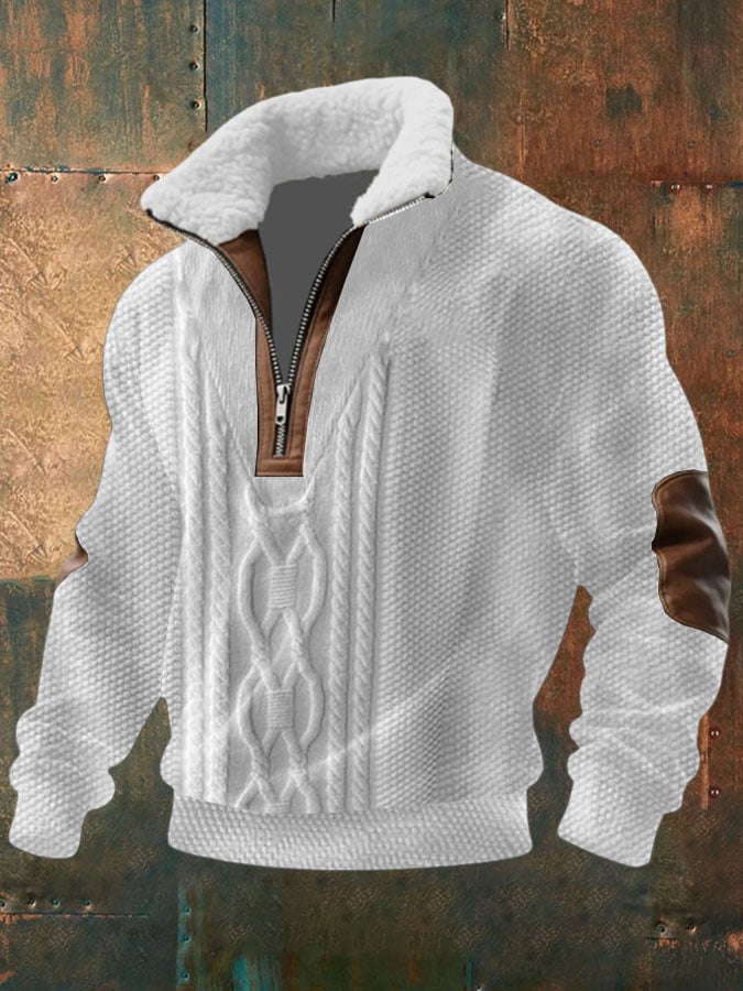 Sudadera Cable texturizado estampado casual para hombre