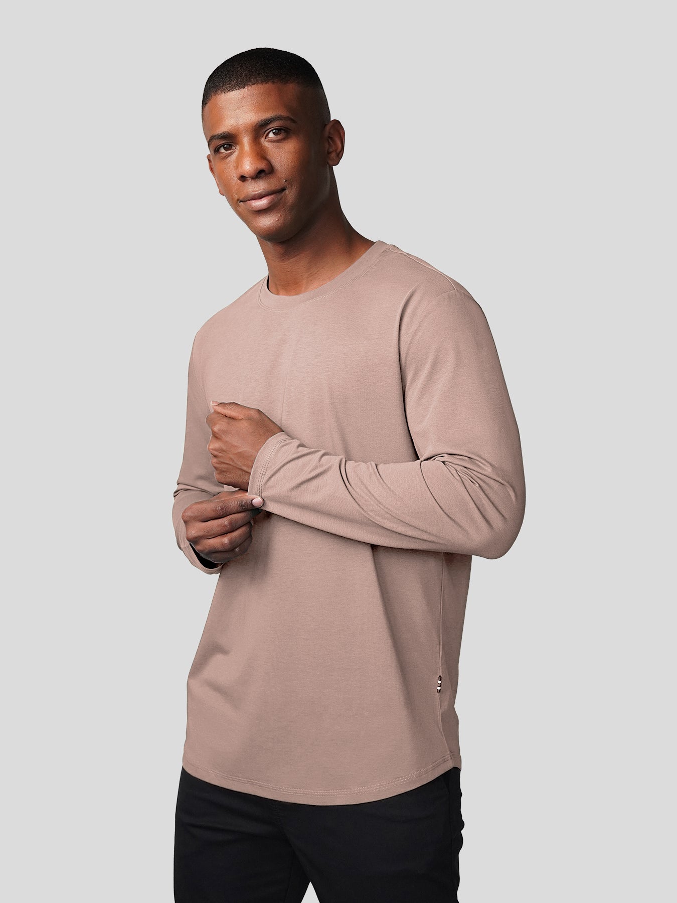 StaySmooth de manga larga Curve Hem Tee:clásico Fit