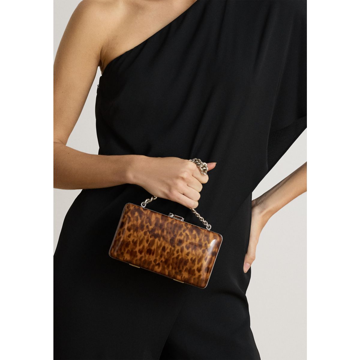Tortoiseshell Patent Small Franki Clutch - 2