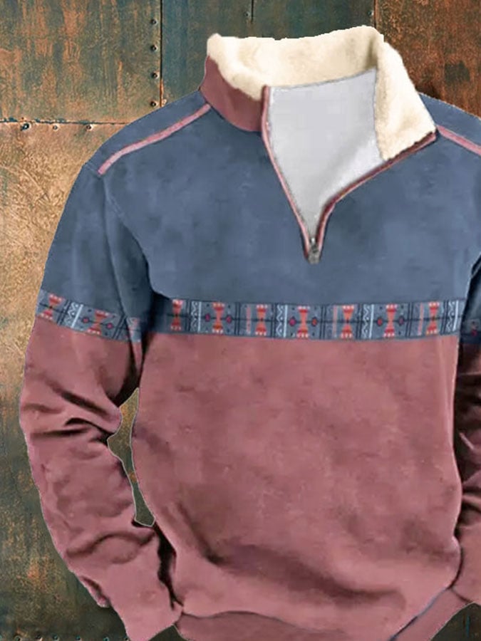 Sudadera casual cierre Stand cuello de manga larga
