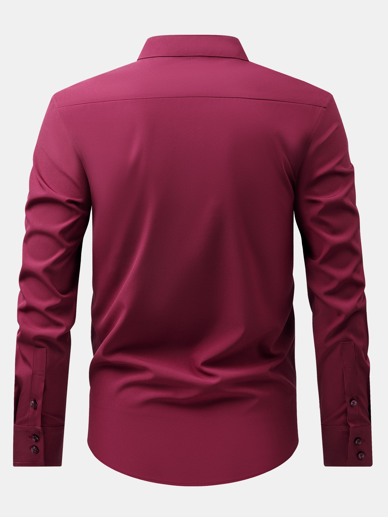 Camisa de vestir Non-Iron Hidden Placket Stand Collar