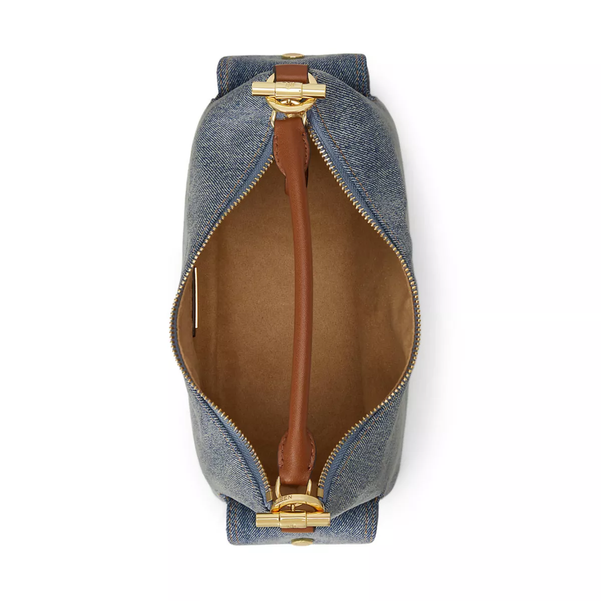 Washed Denim Small Blaike Shoulder Bag - 5